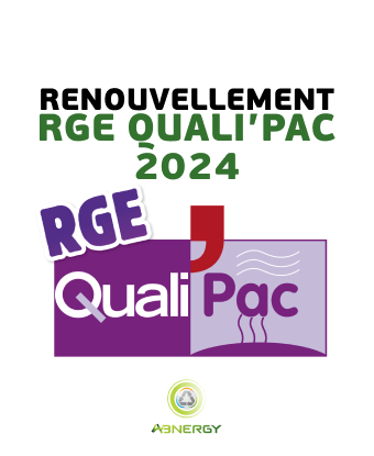 Renouvellement certification RGE QUALI'PAC 2024 A3NERGY