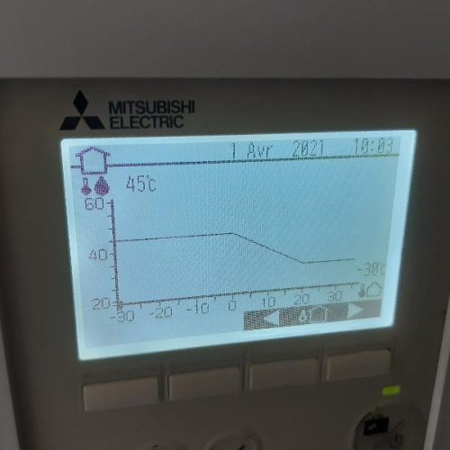 Ecran de paramétrage solution de chauffage